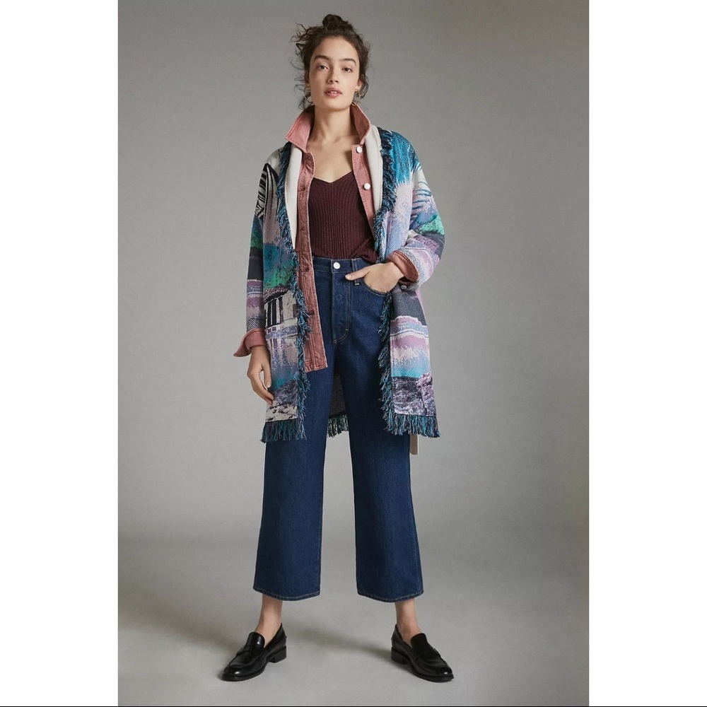 Anthropologie Moira Fringed Cardigan NWT SZ M - Picture 4 of 7